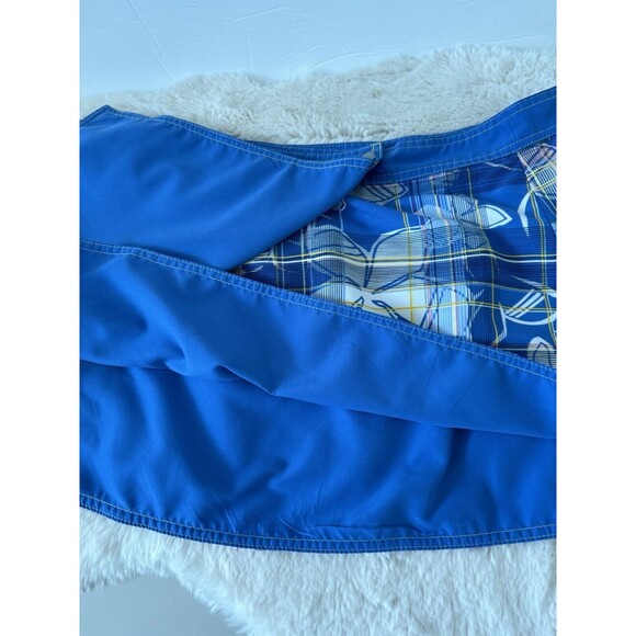 Raya Sun Reversible Wrap Skirt Blue Floral & Solid Blue Size XL Mini Golf Tennis - Picture 5 of 7